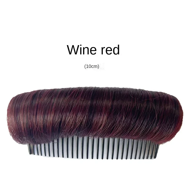 Bladerdeeg Haar Hoofd Kussen Synthetische Pad Onzichtbare Pluizige Haren Pad Clip Bol Bol Het Volume Hair Base Vrouwen Haaraccessoires: Bordeaux