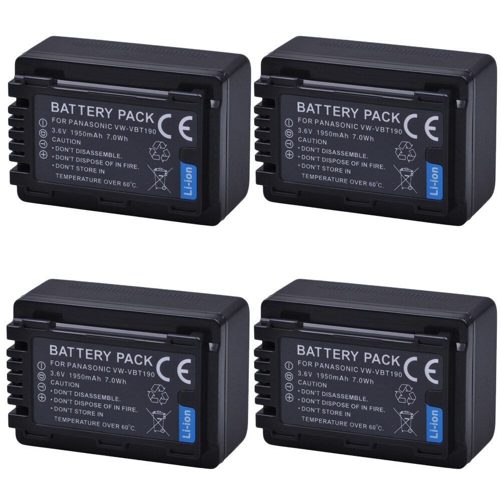 2Pcs VW-VBT190 VW VBT190 Li-ion Battery for Panasonic HC-V110 HC-V800GK HC-VXF990 HC-V180 HC-W570 HC-V210 HC-WX970 HC-V250