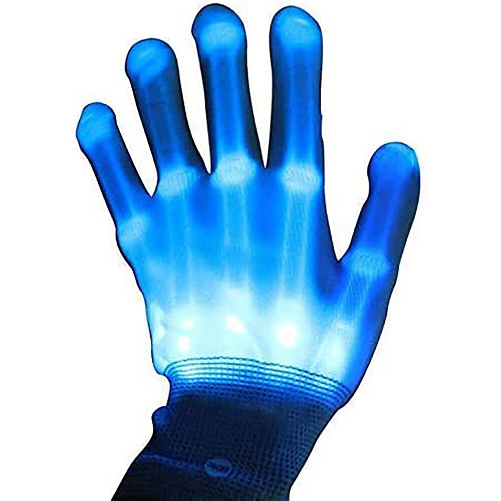 Halloween LED Gloves Neon Glowing Party Light Props Luminous Flashing Skull Gloves Stage Skeleton Skull Gloves