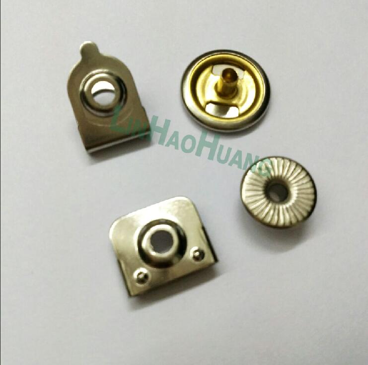 100 sets/partij 15mm 4-deel metalen messing broek broek rokken haken voor lady/vrouwen zilver nikkel, zwart, brons