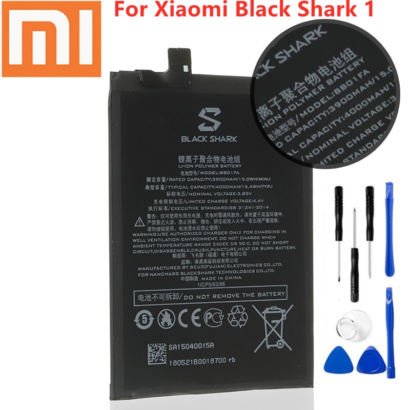 Xiao mi 100% Orginal BS01FA 4000mAh Battery For Xiaomi Black Shark 1/ Black Shark Dual SIM TD-LTE/ SKR-A0 AWM-A0 BB01FA + Tools