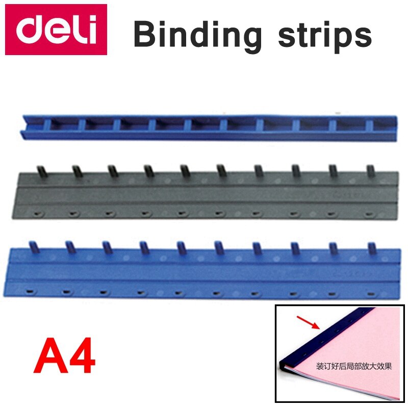 10PCS/LOT Deli 3-20mm(20-180sheets) Plastic Binding strips 10 holes A4 Comb binding machine suppliers plastic binders