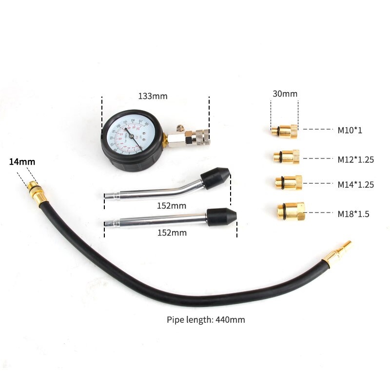 pressure gauge 9pcs Petrol Gas Engine Cylinder Compressor Gauge Meter