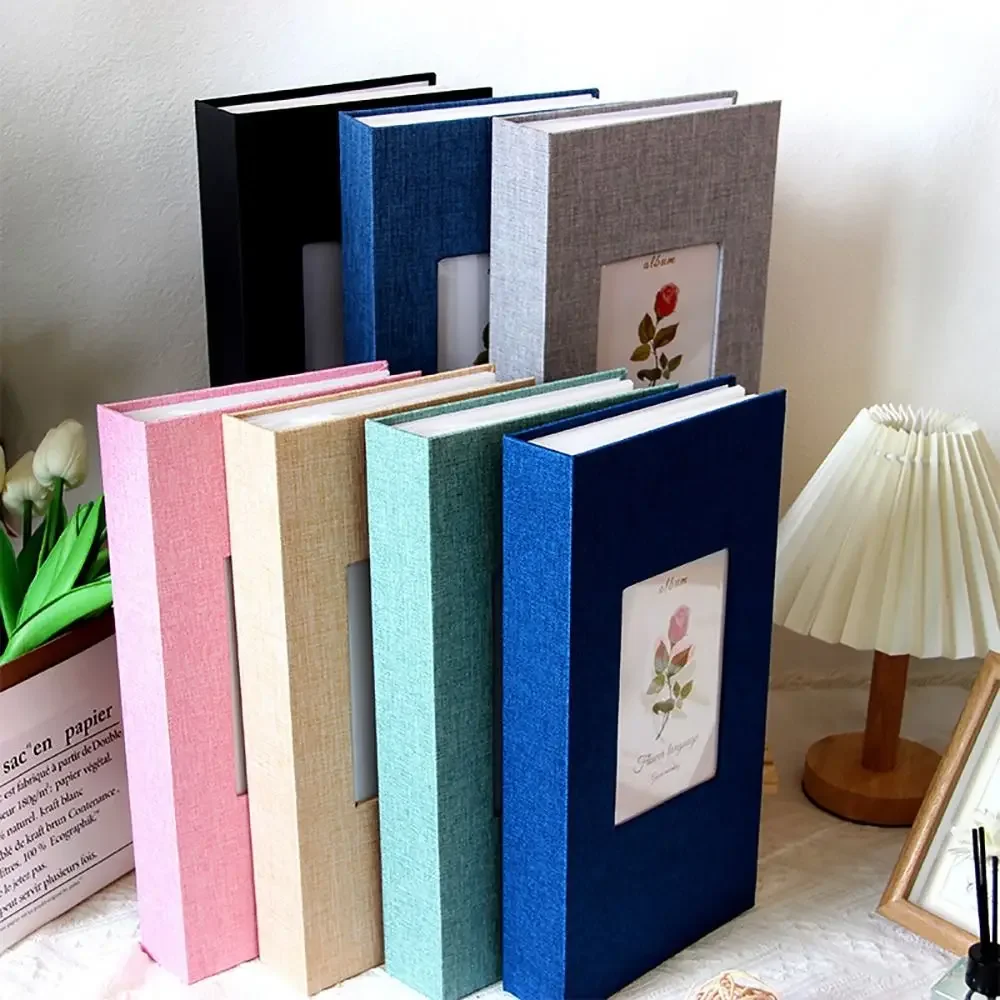 Álbum de fotos de lino con 300 bolsillos, tipo entrelazado sin cordones, almacenamiento de fotos de 6 pulgadas, álbumes de fotos para fotos de 4x6cm y 6 pulgadas, 1 Uds.