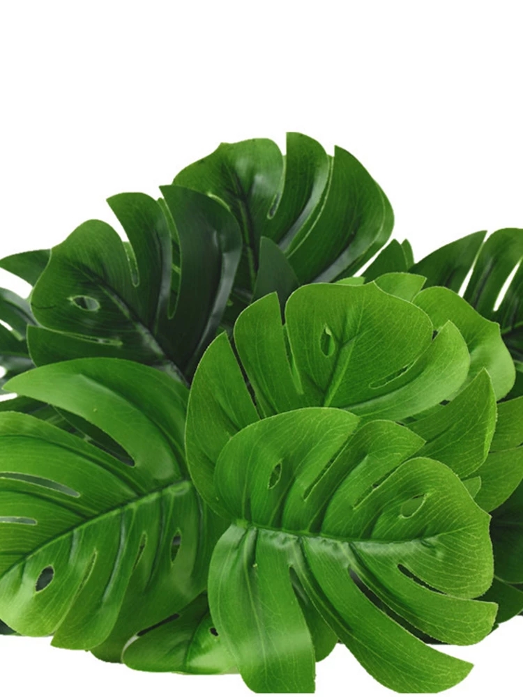 Hoja de palma Tropical de imitación de tortuga, Planta Artificial, decoración de playa de jungla para hawaiana