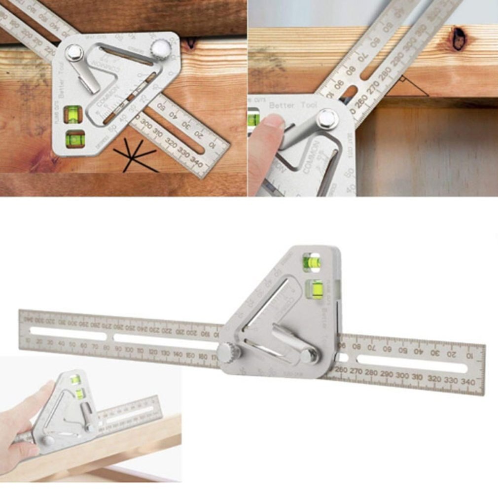 Règle Triangle règle d'angle outil de menuiserie outils de mesure multifonctionnel Triangle règle règle de travail du bois