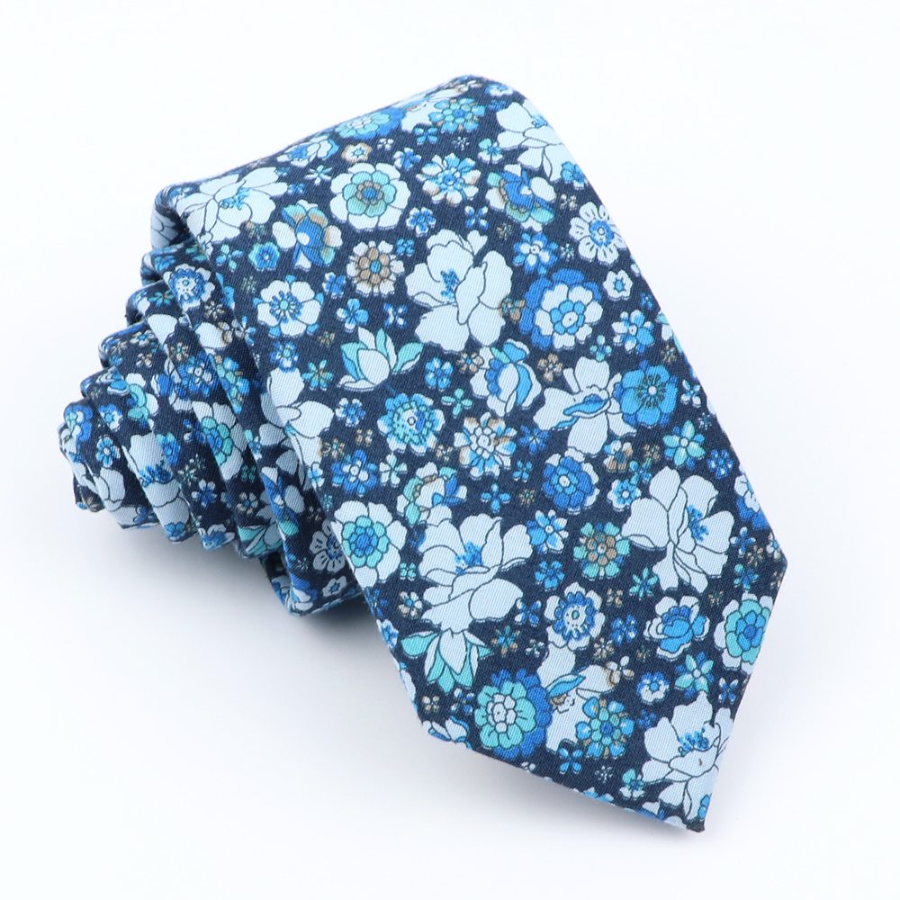 Nueva corbata Floral de algodón para hombres y mujeres, corbata ajustada con estampado para boda, corbatas informales para hombre, trajes clásicos, corbata de flores: Lavanda