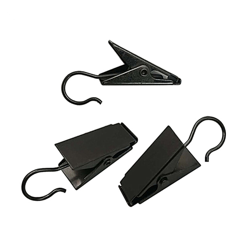10 Pcs Heavy Duty Black Curtain metal Clips Hook Silver stainless steel Clips Curtain Holder Curtain Tieback Hooks