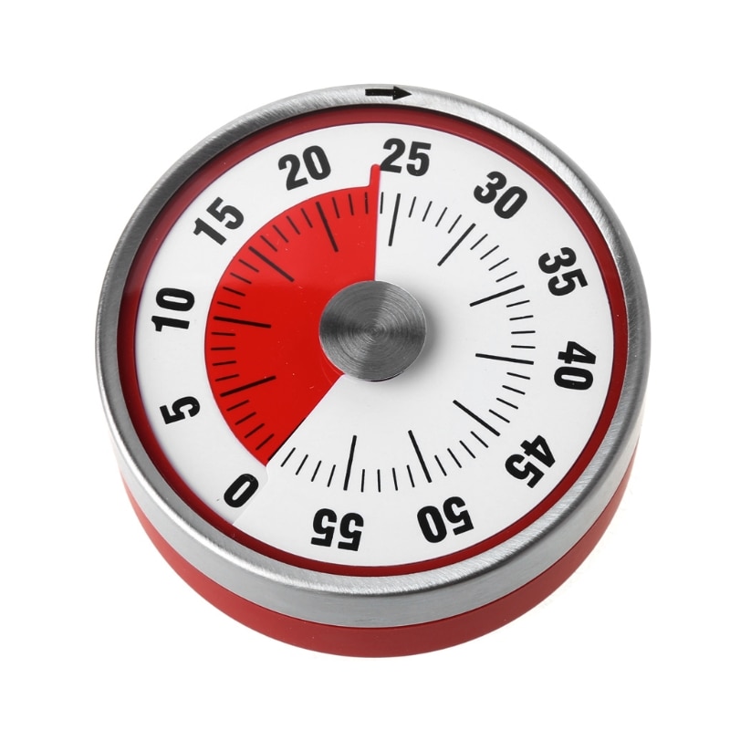 Stainless Steel Magnets Fridge Kitchen Timer Clock Mechanical Reminder Sport L15