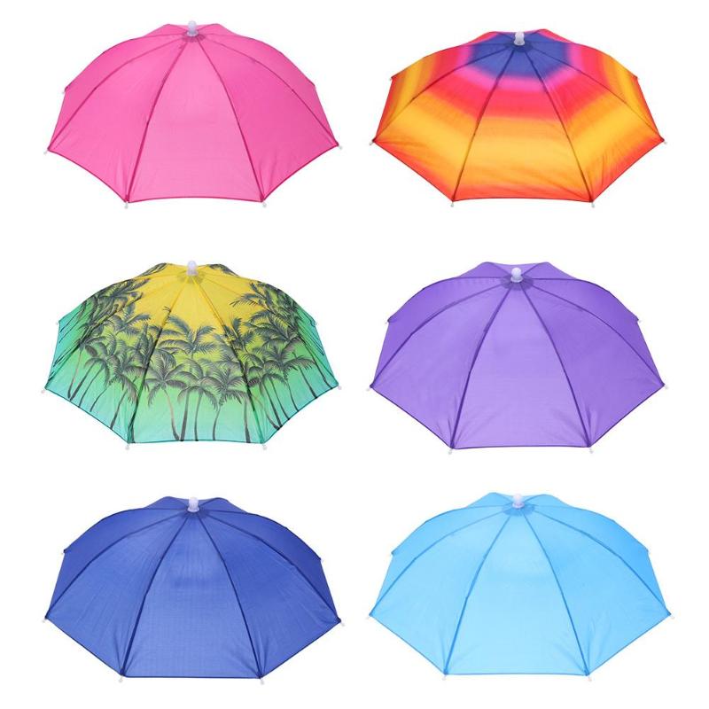 55cm przenośny parasol ogrodowy kapelusz czapka składane kobiety mężczyźni parasol wędkarstwo piesze wycieczki golf plaża nakrycia głowy zestaw głośnomówiący parasol