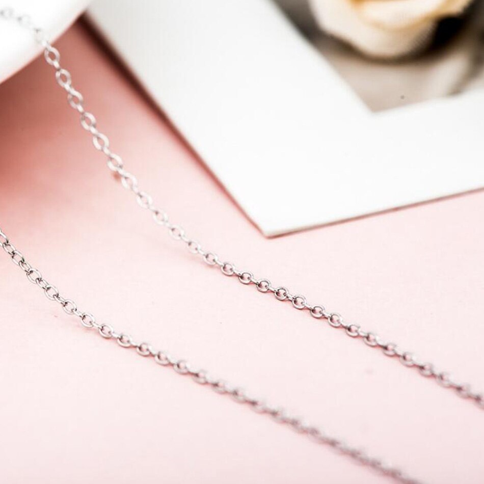 ELESHE Echt Reine 925 Sterling Silber Kette Halskette Frauen Mädchen Damen Kasten Schlange Seil Kreuz Kette Halskette Schmuck