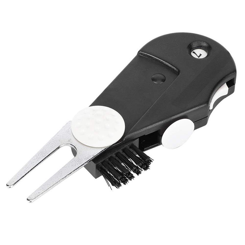 5 In 1 Golf Tool Multipurpose Golf Green Fork Repair Tool Groove Ball Cleaner Ball Marker Wear Clip