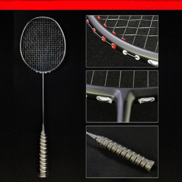 Lightest 100 Carbon Fiber Badminton Rackets String Max Tension Training Racquet With Bag Speed Sports Adult Training Racquet -40: Black 26lb
