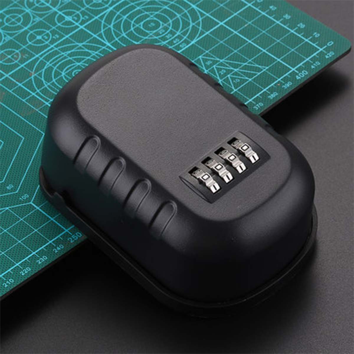 4 Digit Wall-mounted Curved Key Card Password Box Master key box Password lock Decorated Cipher Keys Storage Box: Black