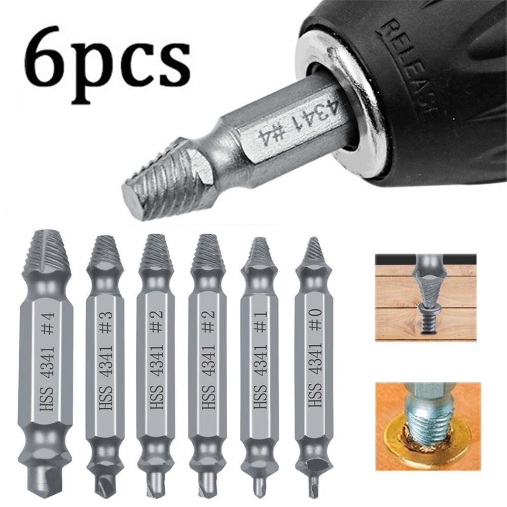 6pcs Screwdriver Extractor Broken Wire Maintenance Tools Stud Screw Removal Tool Screwdriver Screw Driver Impact Driver Bits