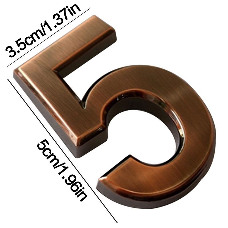 0-9 Vintage Bronze Numbers Sign Hotel Apartment Address Plaque Imitation Number Digits Sticker