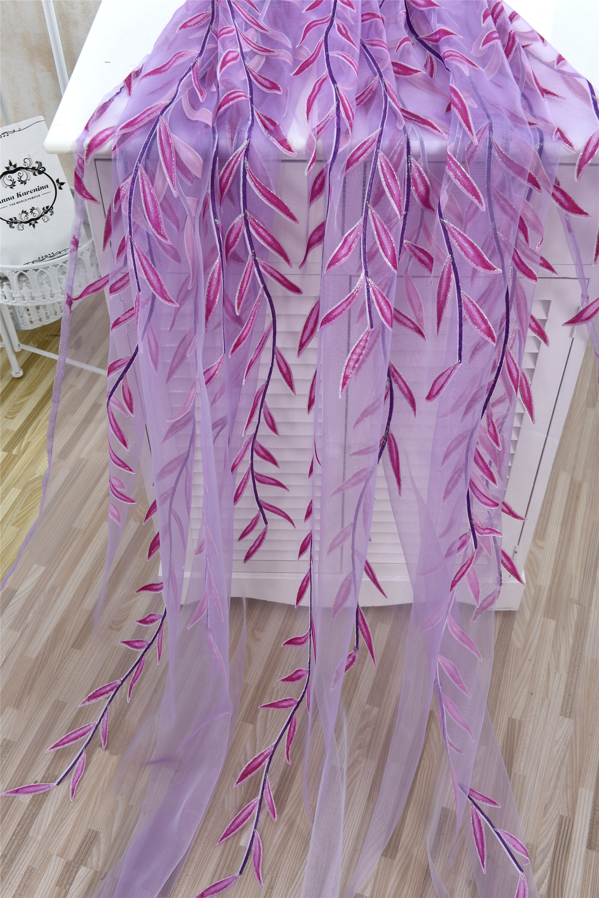 Modern Tulle Curtains for Living Room Bedroom Kitchen Green Leaf Sheer Curtains for Window Tulle Curtains Drapes