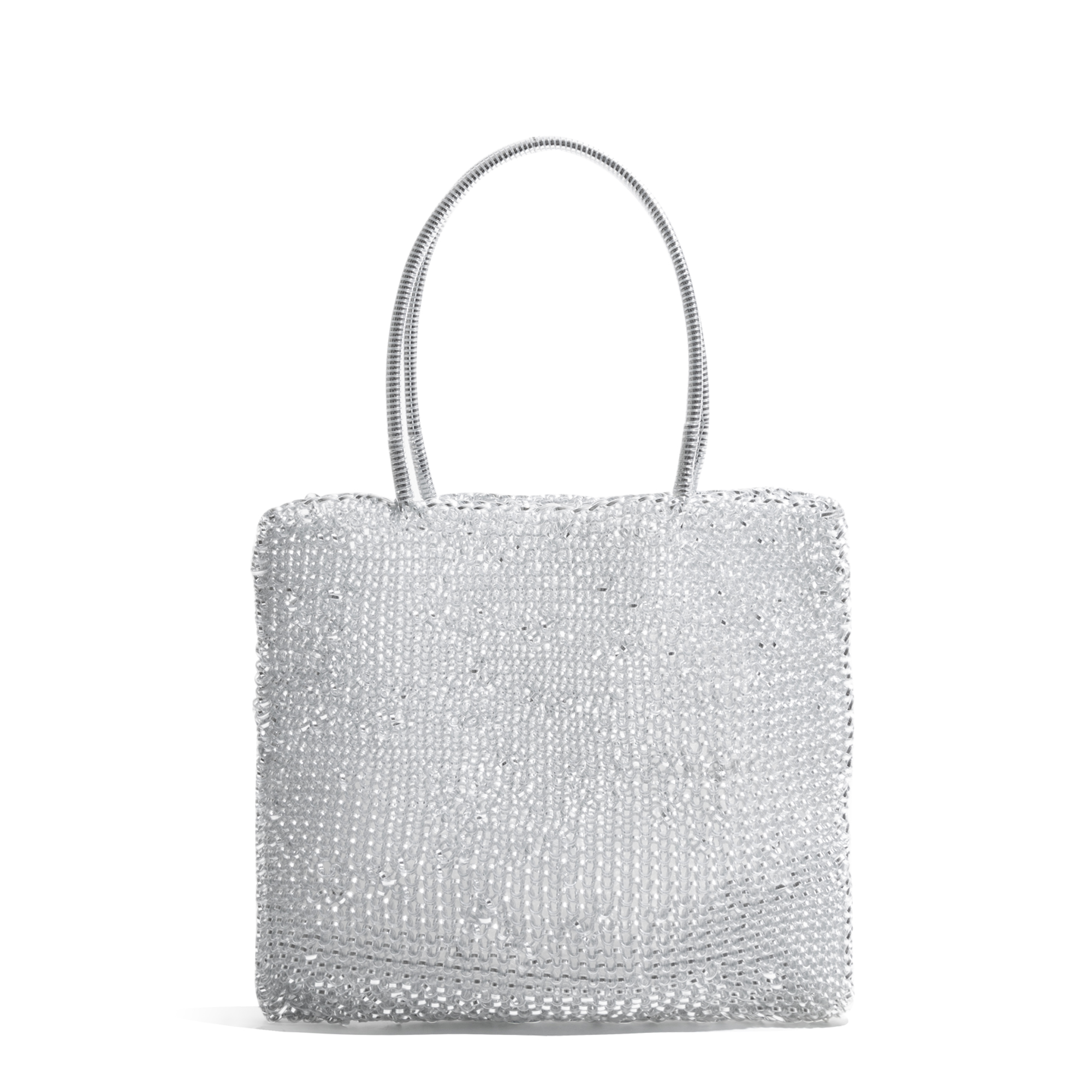 Lyxig trendig märkesväska i pvc för små hobos för damer, kvällsfest, clutch, telefonväska, enfärgad, elegant, enkel tote-väska: Silver-