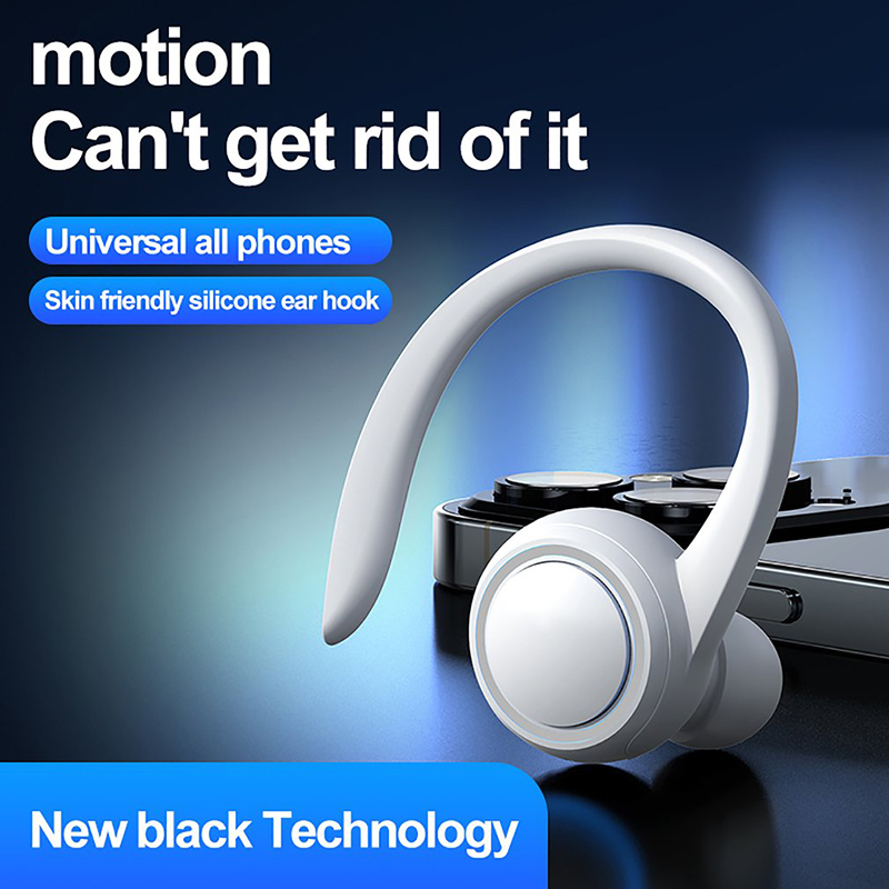 Auscultadores com cancelamento de ruído sem fio, Mini Único Ear-Hook com microfone, Business Headphone, Driver Call, Bluetooth V5.1