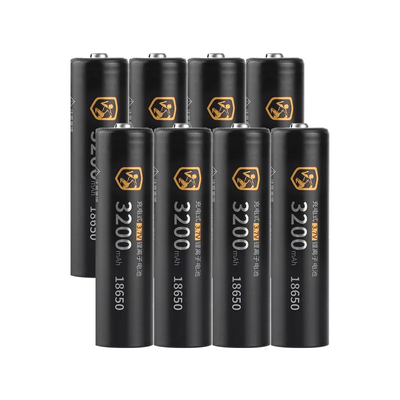 DLGPOWER 18650 battery 3.7V lithium battery 3200mAh Rechargeable Battery for Flashlight Toys Power tools Power bank Portable fan: Gold