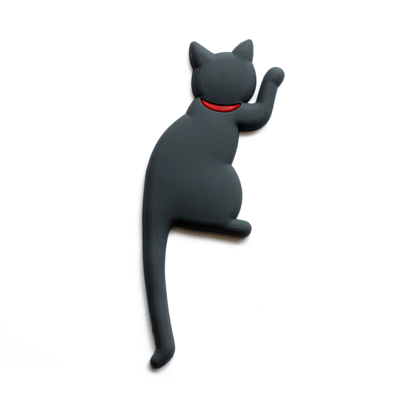 Cartoon Cat Tail Refrigerator Magnet Hook Cute Cat Home Powerful Magnet Hook Multi-functional Storage Hanging Hooks: Gray