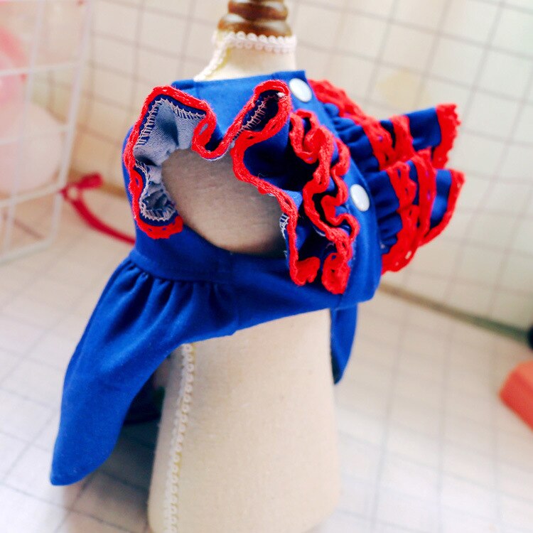 Hund Katze Kleid Weste Sommer Kleidung Erdbeere Stickerei Haustier Welpen Frühling/Sommer Kleid 5 Größen
