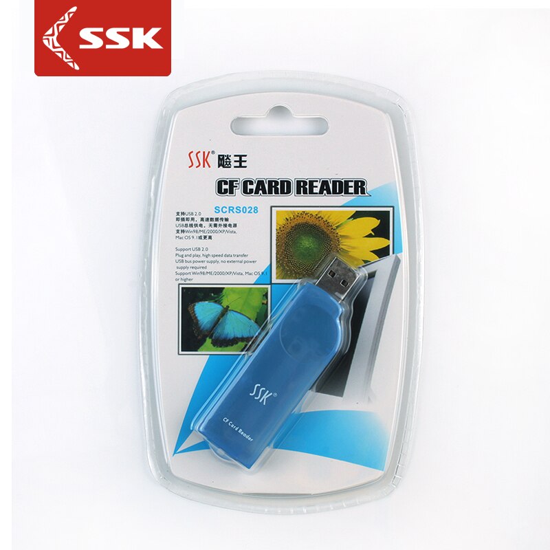 Direct Selling Real Single Usb Pen Drive Cardreader Ssk Usb2.0 High Speed Reader Slr Specific Cf Card Scrs028 Amber