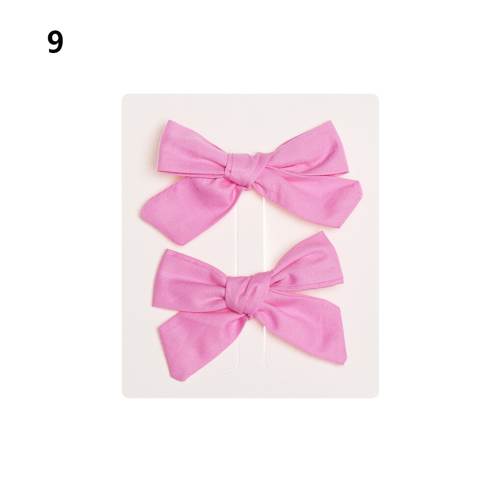 2Pcs Baby Meisjes Afdrukken Bloem Bohemien Mode Boog Bb Hair Clips Kinderen Leuke Katoenen Haarspelden Metalen Baret Haar Accessoires: 9