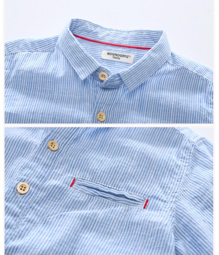 Chemise à manches longues en coton pour bébé, 5