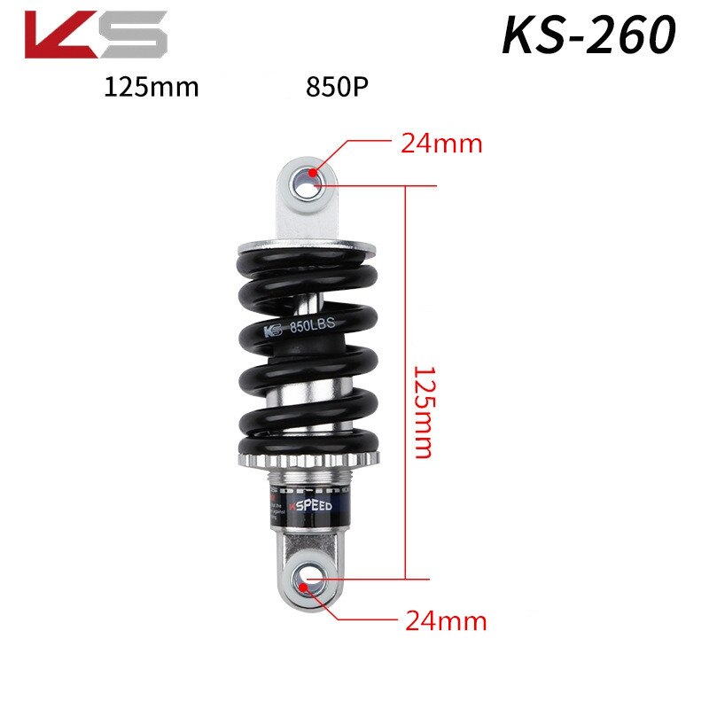 Ks støddæmper mtb mountainbike bagdæmper fjederdæmper 120-190mm el-scooter folde cykeldele: Ks -260 125mm 850p