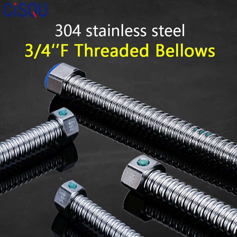 Metal Corrugated Hose 3/4"BSP Female Thread 10cm To 5m Extension Pipe, Water Heater/Smart Toilet/Kitchen Water Inlet Pipes