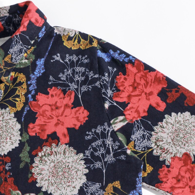 Camisas de algodón cepillado con estampado de flores para niños, ropa de manga Llong para niños de 2 a 10 años, primavera y otoño