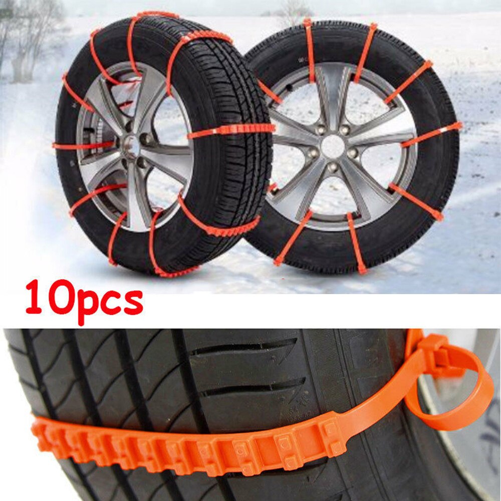 Universal 10 stk auto bil anti-skrid snedæk dæk hjulkæde sene nylon rem bælte til bil sne mudder hjul dæk fortykket dæk