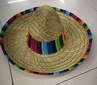 Naturlig mænd strå mexicansk sombrero hat kvinder farverig fødselsdagsfest dekoration bordplade fest hatte  l3: Default Title