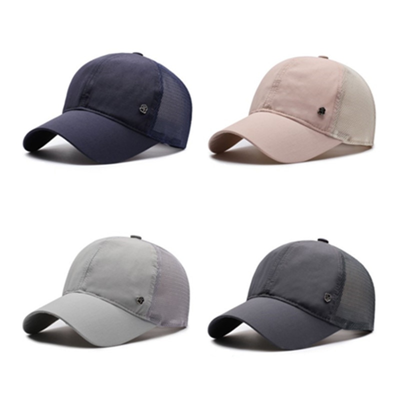 Yixda Adjustable Ponytail Baseball Cap For Men & Women - Quick-Dry Sports Hat With Mesh Back (Pink, One Size)