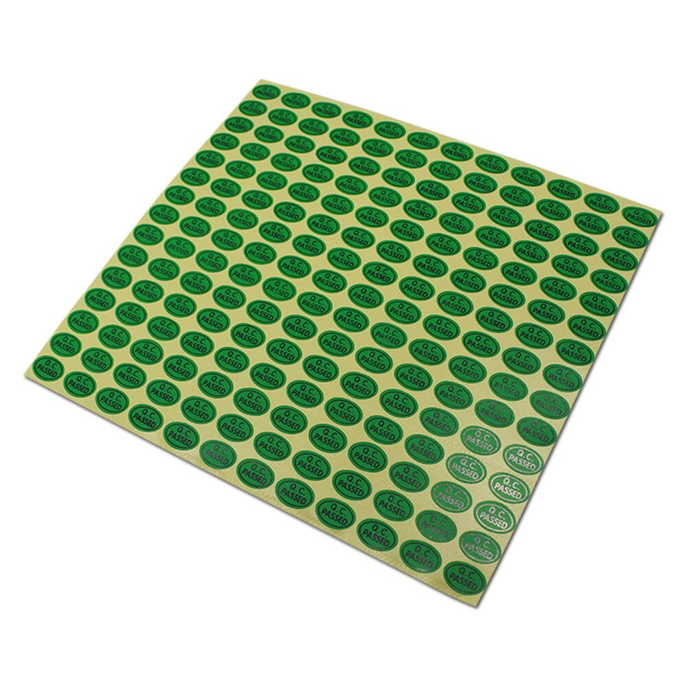 9900pcs/lot Ellipse QC Check Stickers Retail Green / Clear / White / Gold QC PASSED Qualified Adhesive Label Stickers: Green