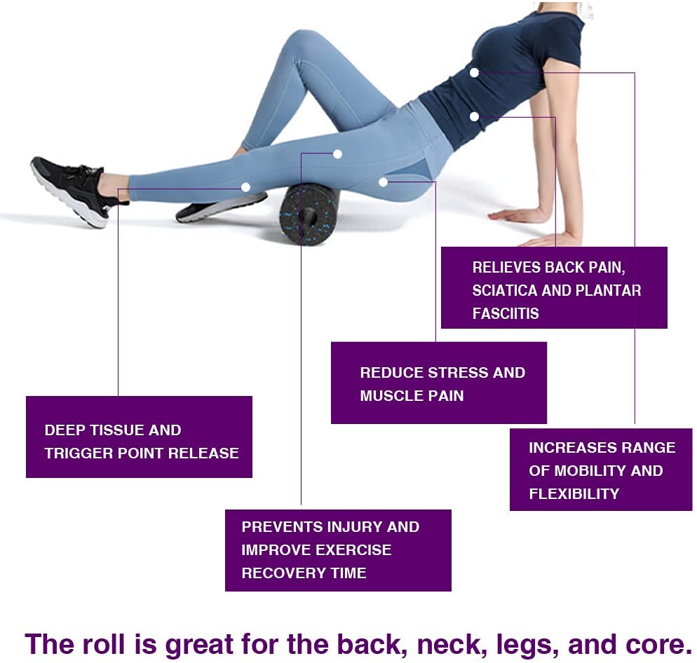 Ensemble de rouleaux en mousse haute densité 4 en 1, colonne de Yoga, massage des jambes, du dos et du cou, exercice musculaire