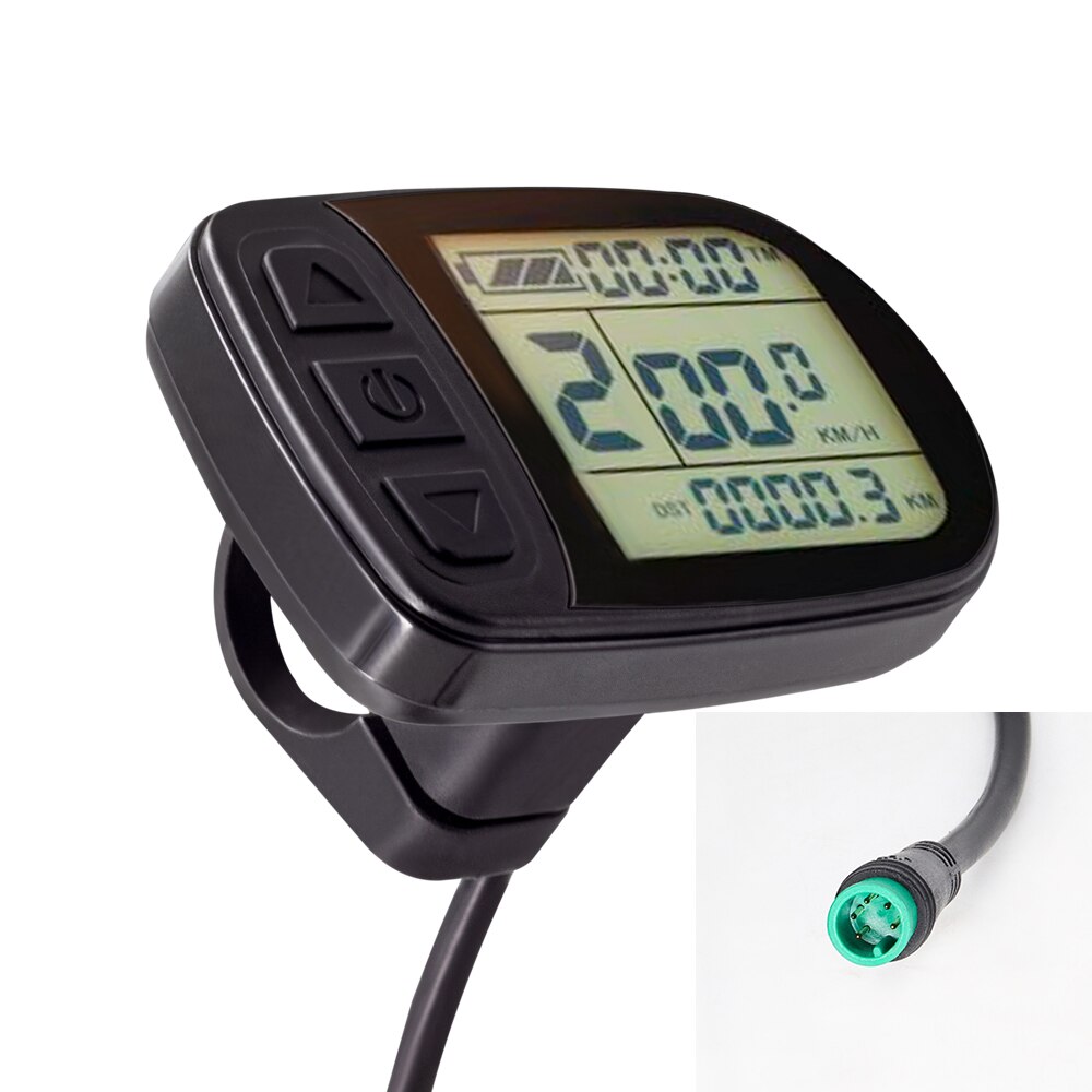Kt lcd 3 display med sm eller vattentät kontakt 24v 36v 48v elcykel display för kt controller: Lcd 5 vattentät