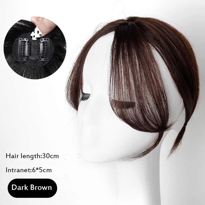 Lvhan grampo de cabelo sintético parte do meio franja preto em linha reta cabelo pedaço de fibra de alta temperatura peruca franja clipe na extensão do cabelo: 2133