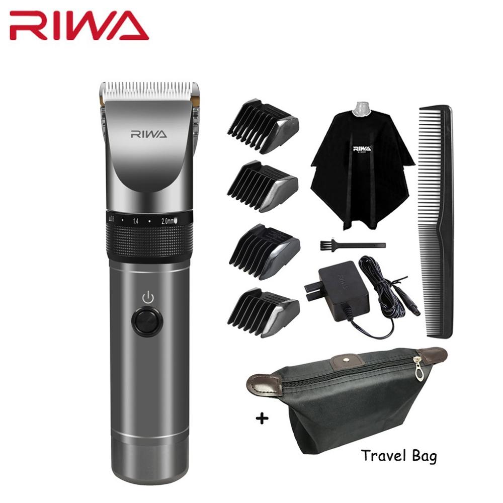 Riwa, cortadora de pelo , 2000mAh, batería de litio, aluminio, 100-240V, cabello X9 Máquina para cortar, cortadora de pelo, afeitadora de pelo: Clipper with Bag