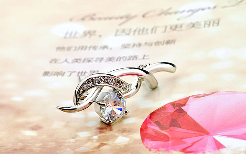 Popular female models silver jewelry 925 sterling silver brooch charm jewelry zircon inlaid ladies solid silver bijoux