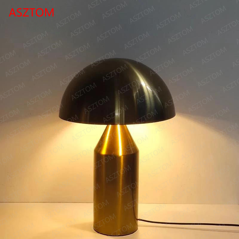 Dia25cm Black White Gold table Lamp mushroom Lamp for Bedroom Study Living Room Decoration Desk lamp