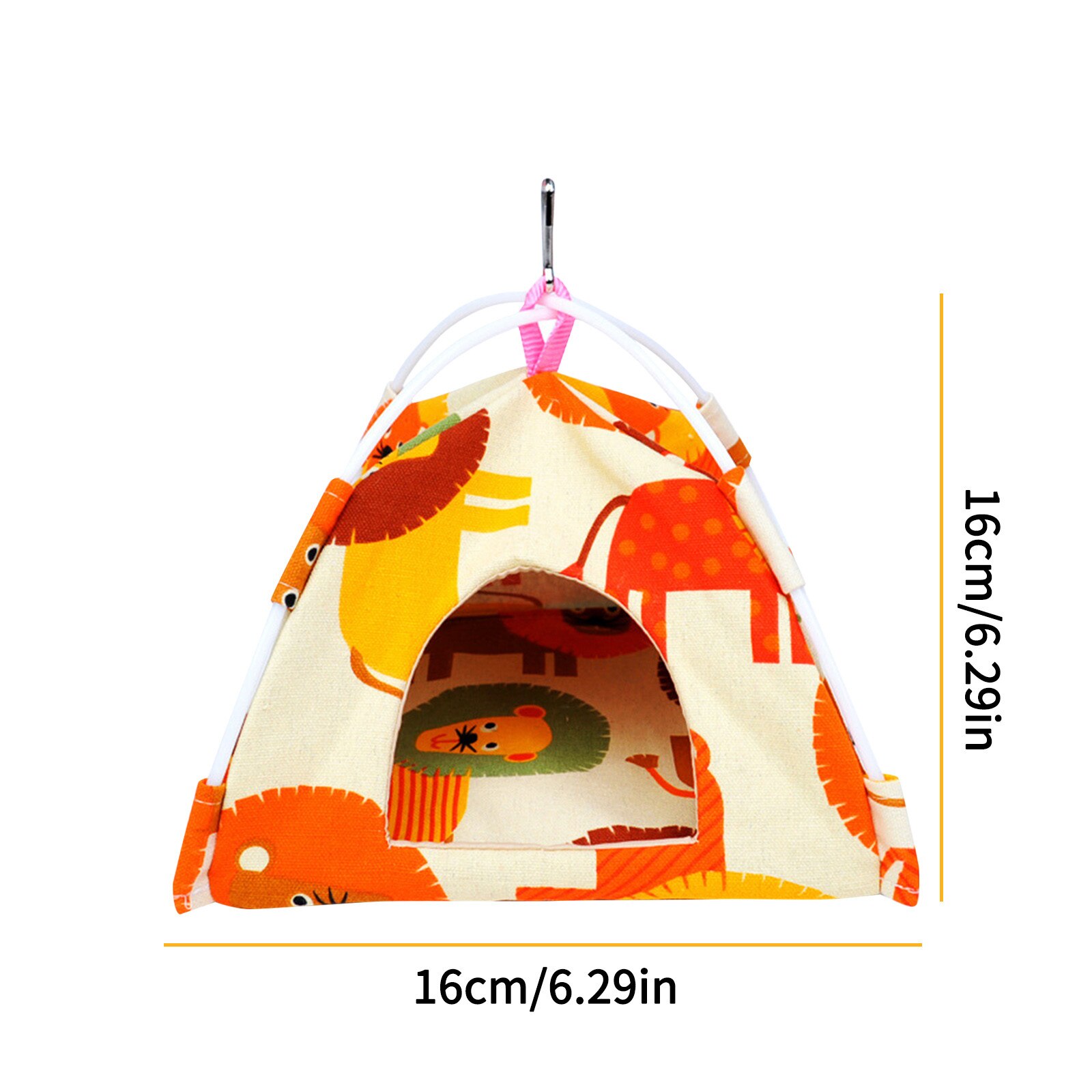 Parrot House Small Animal Print Parrot Pet Hanging Canvas Tent Floor Hanging Bird Tent Canvas Parrot House Indoor Decoration