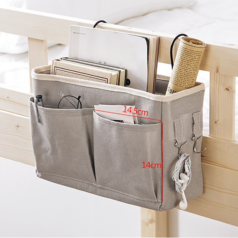 Organizador colgante para cama, bolsa de almacenamiento con múltiples bolsillos para dormitorio, litera, rieles de cama de Hospital, 1 ud.