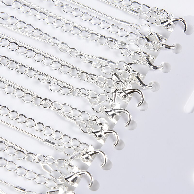 12 Pz/lotto Oro Argento di colore 40 centimetri Del Serpente Catene Della Collana per Le Donne Monili Che Fanno La Collana Risultati
