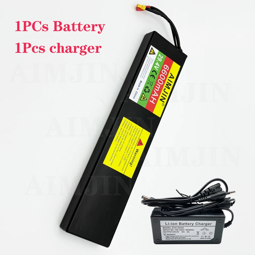 Batteria ricaricabile agli ioni di litio 7S2P 25,2 V 6000 mAh con BMS per scooter elettrico 29,4 V + caricabatterie