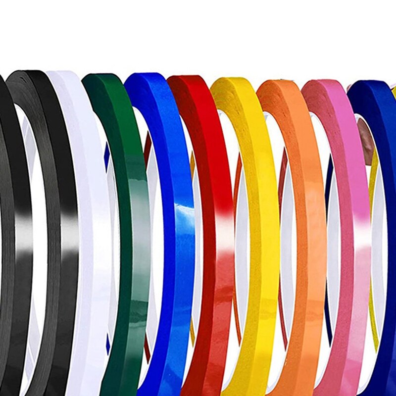 Raster Marking Tape, 8 stuks 5 mm breedte zelfklevende tape, dunne gekleurde tape, markeertape, meerkleurige grafische tape, voor kantoor, school, whiteboard, schoolbord, notitieboekgrafiek (8