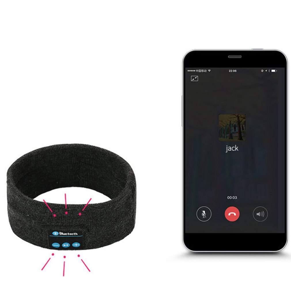 Trådløs bluetooth stereo hovedtelefoner kører øretelefon søvn headset sport sovende musik pandebånd