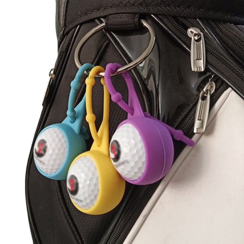 Golf Silicone Ball Cover Golfing storage Keyring Sleeve Bag Balls Holder Cover Golf Ball Protective Accessories Hung On The Belt