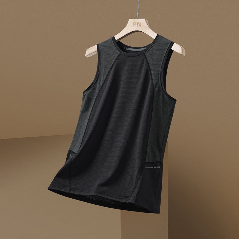 Chaleco de manga corta para hombre, camiseta negra y roja de retales, camiseta sin mangas para gimnasio, camisetas, ropa de de gran tamaño 3XL con cuello redondo 2024